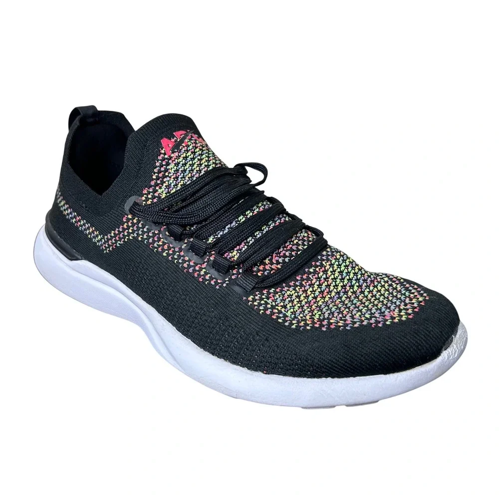 APL Sneakers Size 7.5‎ TechLoom Breeze Womens Running Shoes Black Multi Rainbow